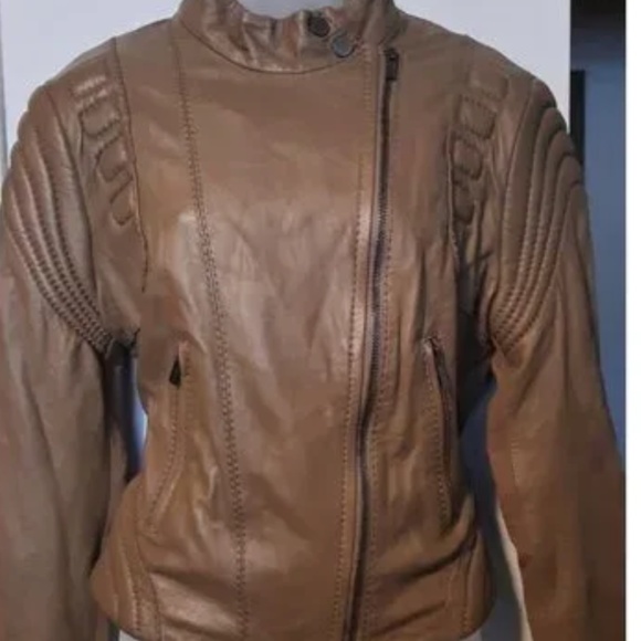 BCBG MaxAzria Brown moto Jacket Large - Picture 1 of 5